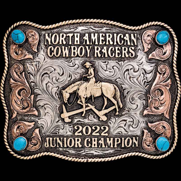 The Santa Clarita Custom Belt Buckle is a unique western buckle made of high quality german silver, copper and bronze. Customize this buckle design!